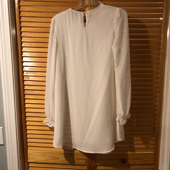 Sweet Long Sleeve White Woman’s Dress - Picture 6 of 8